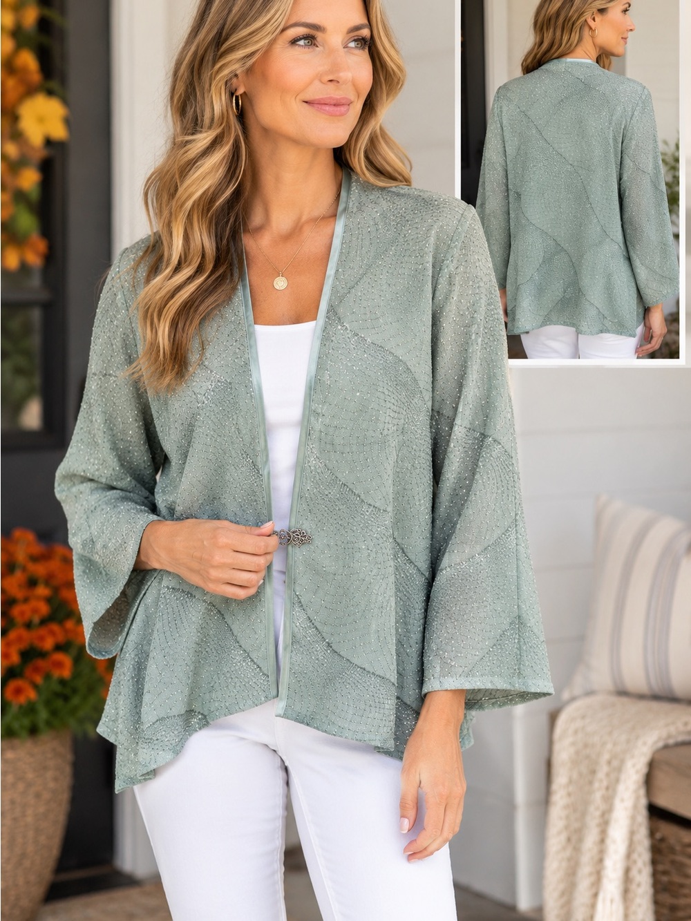 R&M Richards Seafoam Green Elegant Jacket (only)
Size 16